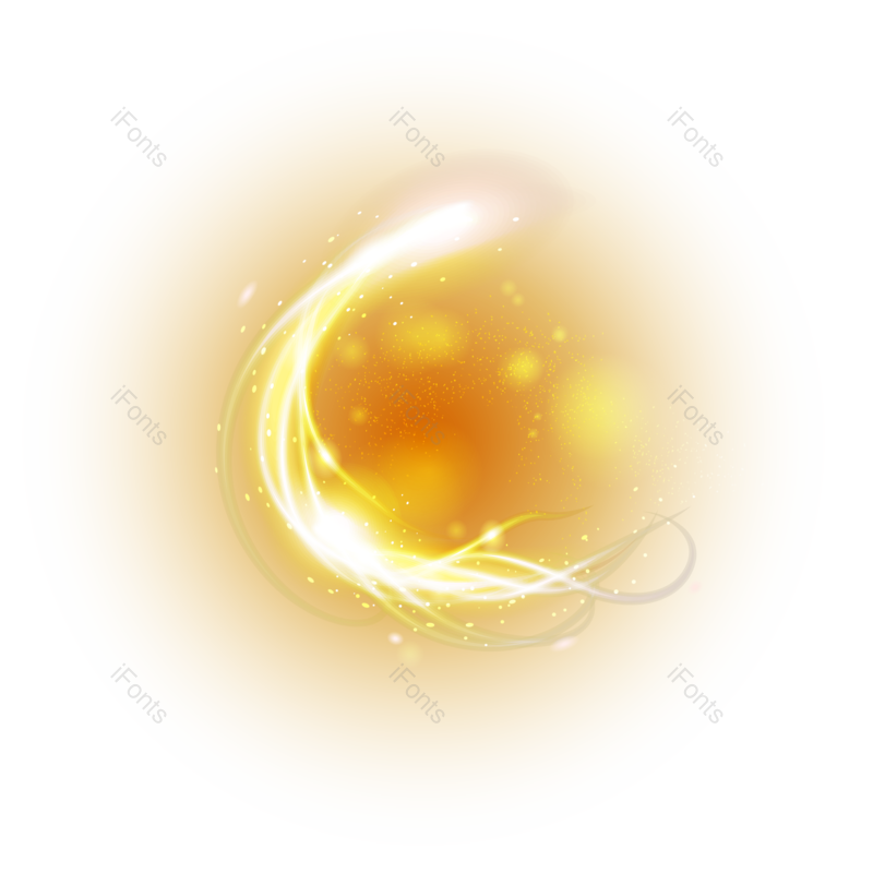 光效图片,字母C元素,金黄色PNG,免抠素材